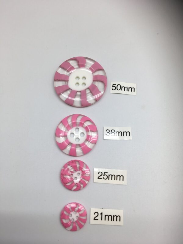 Buttons W Melon #1 Pink 4 Sizes.