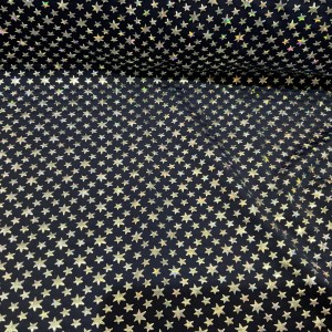 Nylon Spandex, Dark Navy foil stars, D04